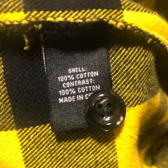 NWT Fashion Nova Plaid Double Layer Woven Hoodie Yellow/Combo - Picture 9 of 11